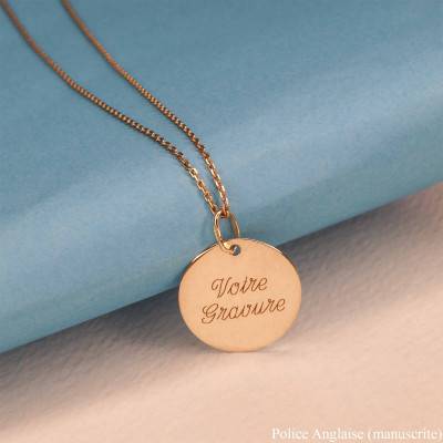 750/1000 Yellow Gold Laser Saint Christopher Medal, Diameter 16 mm - Argyor