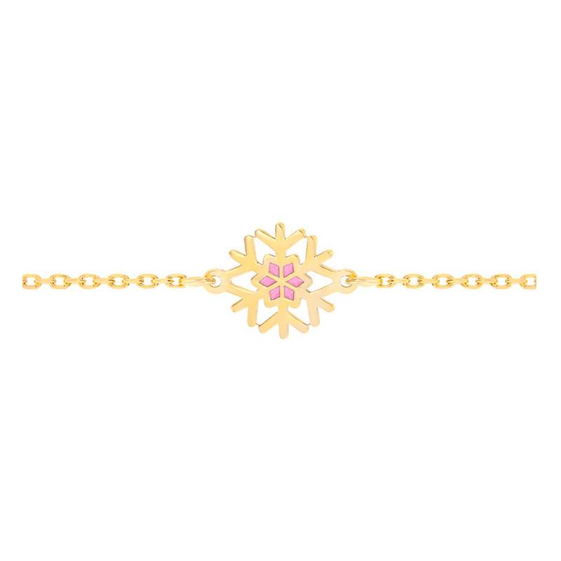 375/1000 Yellow Gold Snowflake Baby ID Bracelet, Length 12 cm to 14 cm - Bambins