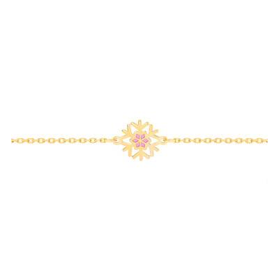Bracelet Flocon, Or Jaune 375, Longueur 12 cm à 14 cm - Bambins