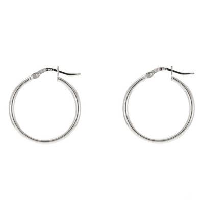 Silver Hoop Earrings, 15 mm to 60 mm Diameter - Emanessence