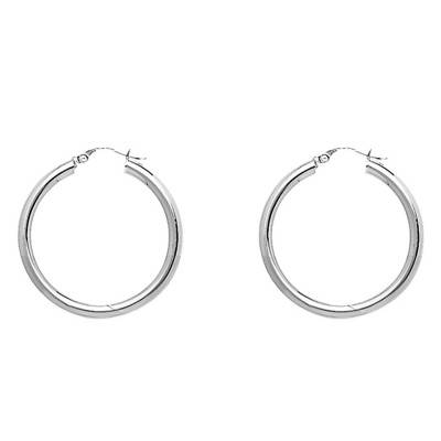 Créoles argent fil rond 3 mm, Diamètre 15 mm à 45 mm - Emanessence