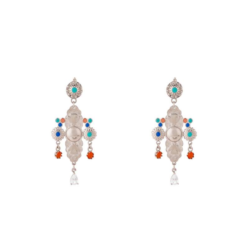 Silver-Toned Santo Leverback Earrings - Hipanema