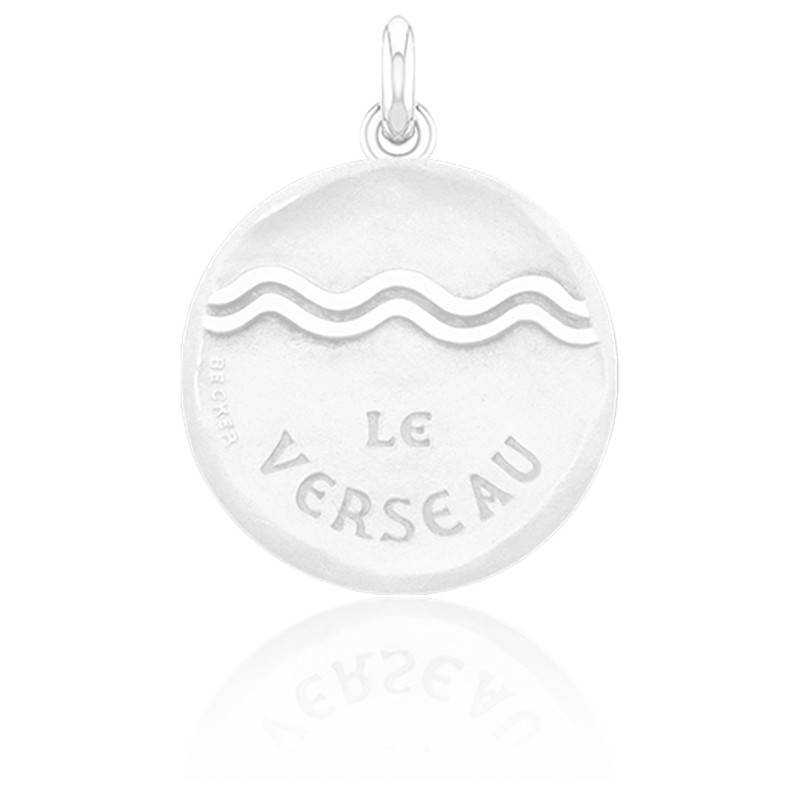 750/1000 White Gold Zodiac Medal, 15 mm to 22 mm Diameter - Becker