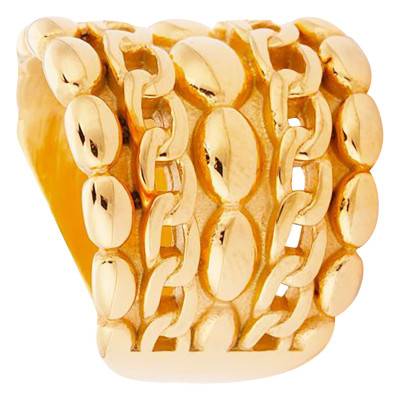 Bague Hellenis en Acier Doré - Hipanema