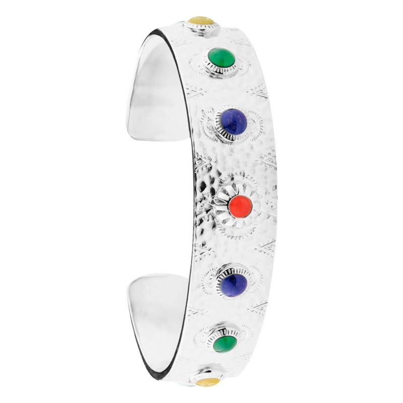 Silver-Toned Todo Bracelet & Stones, Adjustable Length - Hipanema