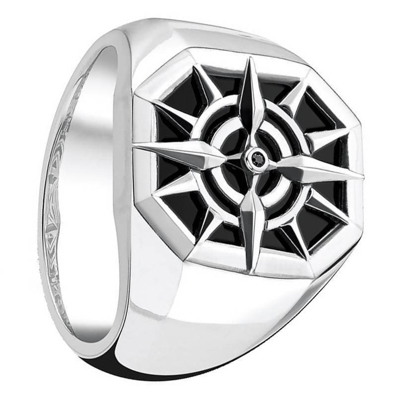 Black Compass Ring - TR2274-641-11 - Thomas Sabo