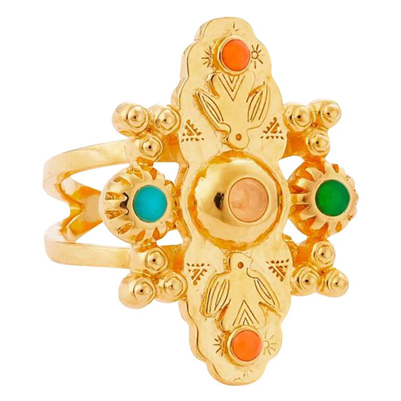Hipanema Yellow Gold-Plated Varda Ring & Colored Stones - Hipanema