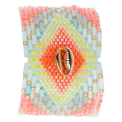 Bracelet Chokohona Multi-liens Doré & Perles, Longueurs 16 cm à 18 cm - Hipanema