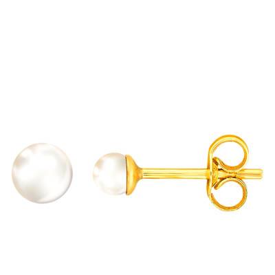 750/1000 Yellow Gold & Cultured Pearl Earrings - Emanessence