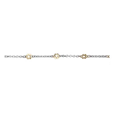 Bracelet huit marguerites Ajourées 2 Ors, Longueur 18 cm - Bambins