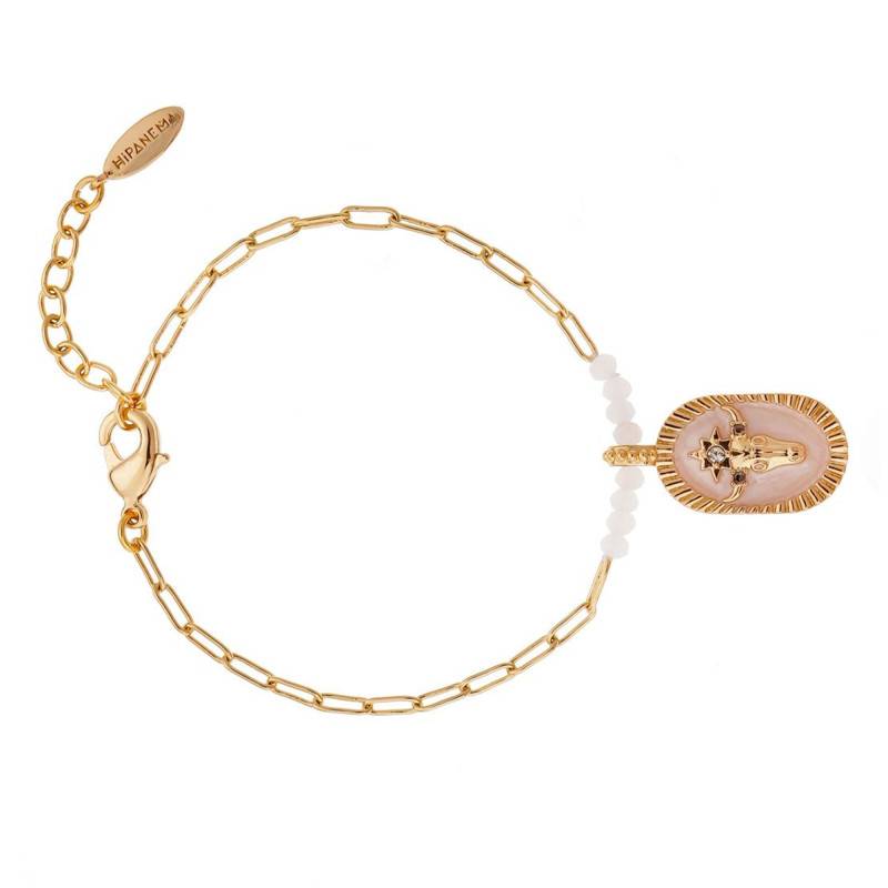 Gold & White Enamel Picador Bracelet, Length 15.50 cm to 18.50 cm - Hipanema