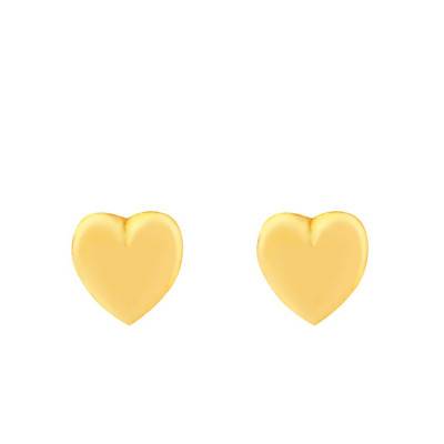 Boucles d'oreilles coeur or jaune - Bambins