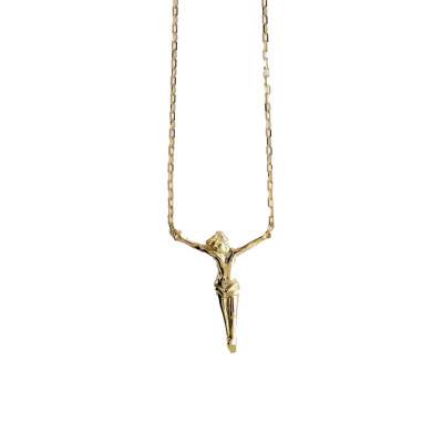 750/1000 Yellow Gold Christ Necklace, 43 cm Length - Lucas Lucor