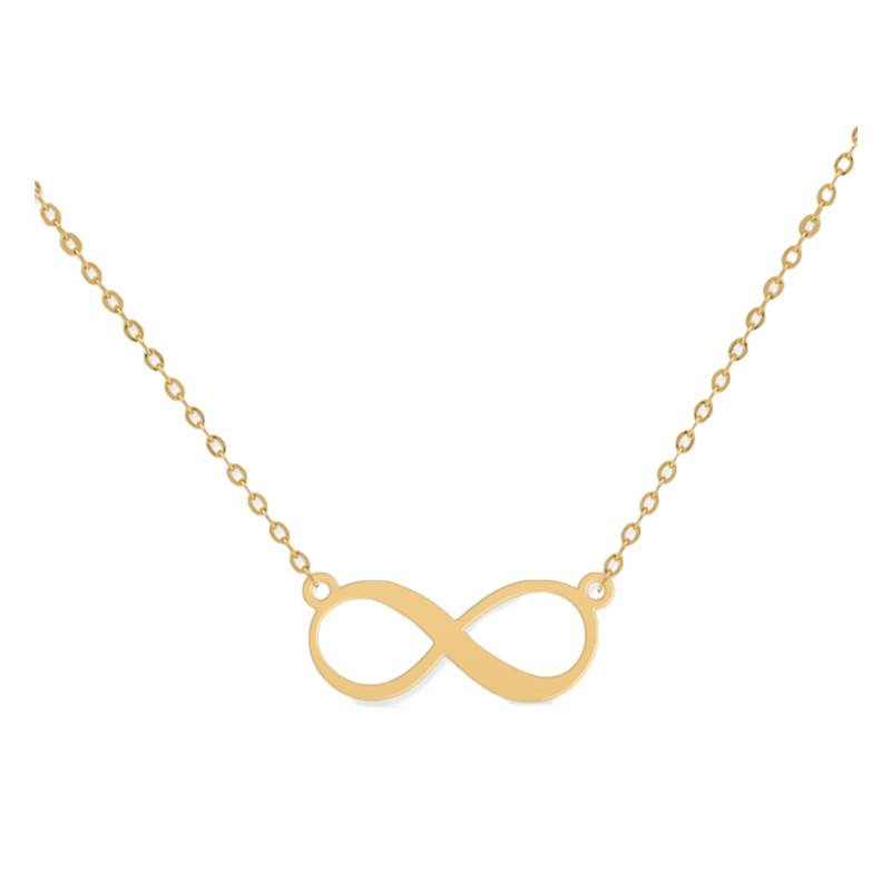 750/1000 Yellow Gold Infinity Cable Chain Necklace, 42 cm Length - Lucas Lucor