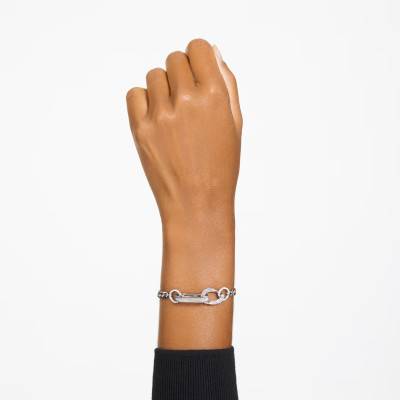 Bracelet Dextera Blanc, Métal Rhodié & Cristaux, Longueur 15,5 à 17,5 cm - Swarovski