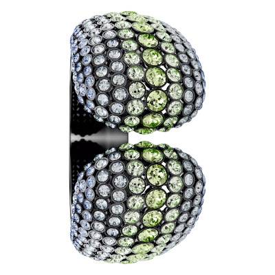 Ruthenium-Plated Metal & Blue and Green Crystal Sublima Cuff, 15 cm and 16 cm - Swarovski