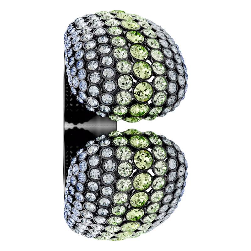 Ruthenium-Plated Metal & Blue and Green Crystal Sublima Cuff, 15 cm and 16 cm - Swarovski