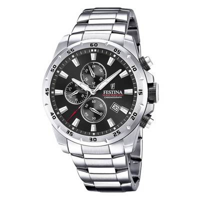 Montre Chrono Sport acier gris et noir F20463/4 - Festina