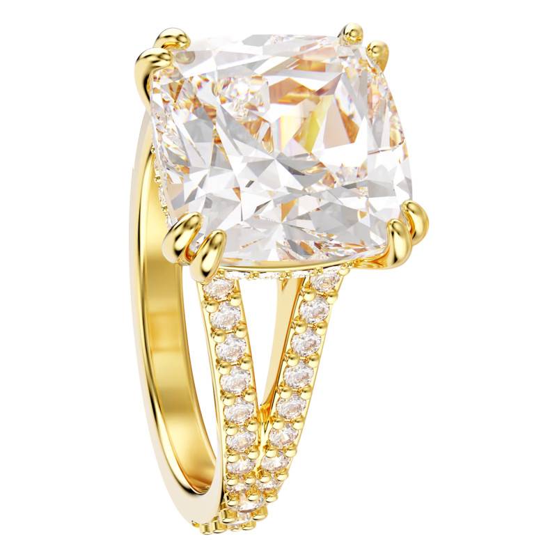 Gold-Tone Metal & White Crystals Stilla Cocktail Ring - 5693503 - Swarovski