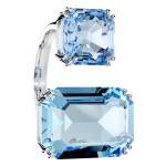 Grey Rhodium-Plated Metal & Blue Crystals