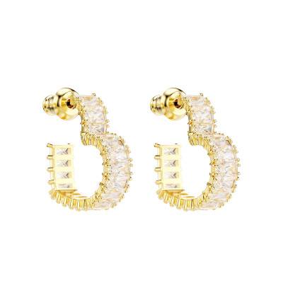 Créoles Matrix Cœurs Métal Doré & Cristaux Blancs - 5693512 - Swarovski