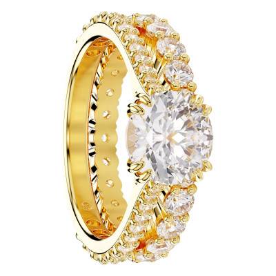 Stilla Rings in Gold-Plated Metal & White Crystals - 5693508 - Swarovski