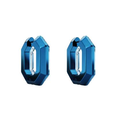 Créoles Lucent Octogonales Métal & Cristaux Bleus - 5696038 - Swarovski