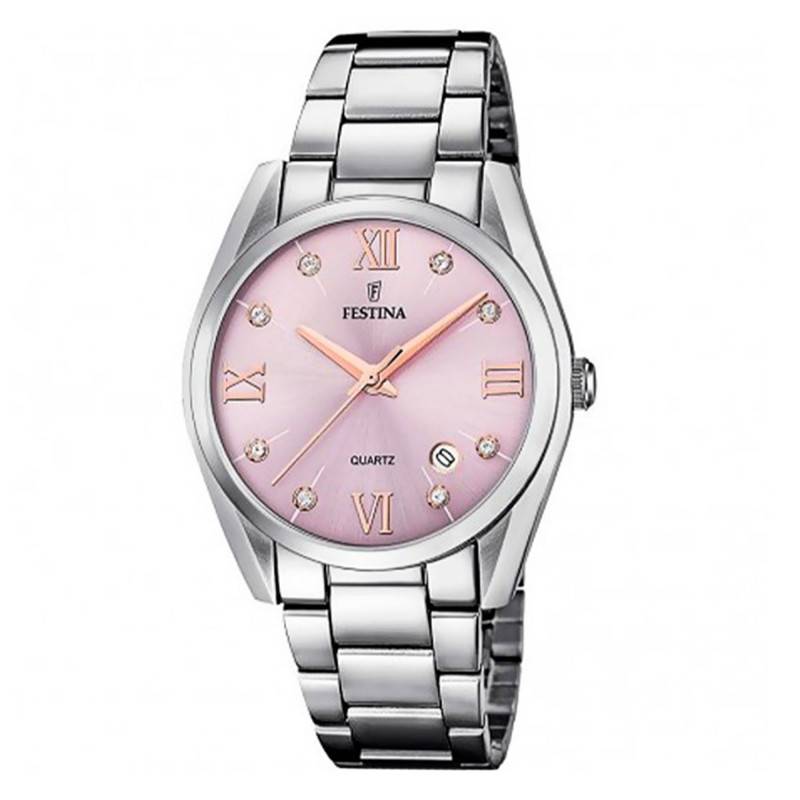 Boyfriend Pink Dial Watch F16790/D - Festina