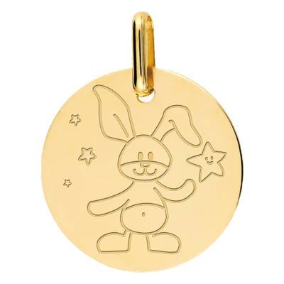 Médaille Lapinou Magique Or Jaune, Diamètre 18 mm - Lucas Lucor