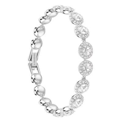 Una Angelic Rhodium-Plated Metal & White Crystal Bracelet, 15.50 cm to 18 cm - 5682279 - Swarovski