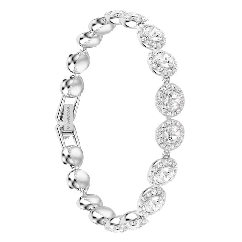 Una Angelic Rhodium-Plated Metal & White Crystal Bracelet, 15.50 cm to 18 cm - 5682279 - Swarovski