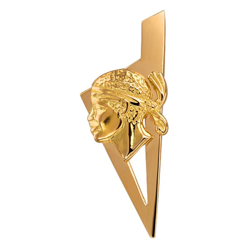 Yellow Gold 375/1000 Corsica Moor's Head Pendant, 25 x 10 mm - Lucas Lucor