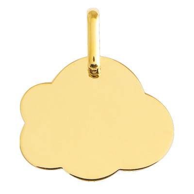 Yellow Gold 375/1000 Engravable Cloud Medal SM - Lucas Lucor