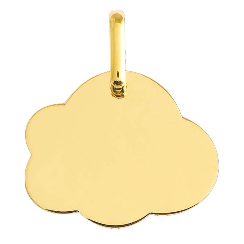 Yellow Gold 375/1000 Engravable Cloud Medal SM - Lucas Lucor