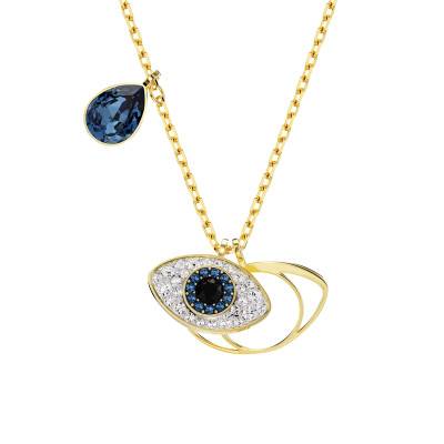 Gold-Plated Metal & Colorful Crystal Symbolica Necklace, Length 38 cm to 45 cm - 5692178 - Swarovski