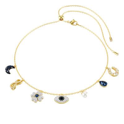 Gold-Plated Metal & Colorful Crystal Symbolica Necklace, Length 42 cm to 52 cm - 5692164 - Swarovski