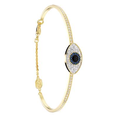 Symbolica Gold-Tone Metal & Colored Crystal Bangle Bracelet, Length 15.50 cm to 18 cm - 5696467 - Swarovski