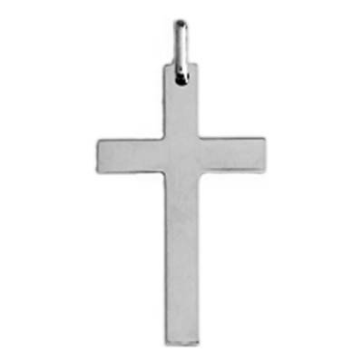 Croix à Fil Carré 28 x 17 mm en Or Blanc 750 - Lucas Lucor