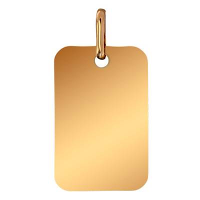 375 Yellow Gold Dog Tag Pendant, 14 x 21 mm - Lucas Lucor