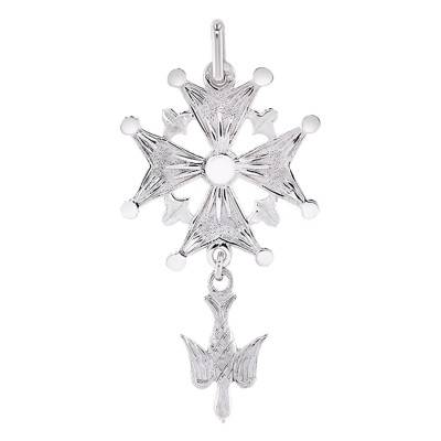 18K (750/1000) White Gold Huguenot Cross 22 x 38 mm - Lucas Lucor