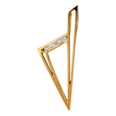 Triangular Corsica 750/1000 Yellow Gold & Diamond Pendant - Lucas Lucor