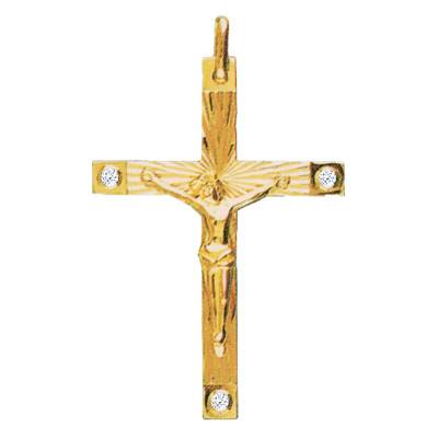 750/1000 Yellow Gold Crucifix 34 x 45 mm - Lucas Lucor