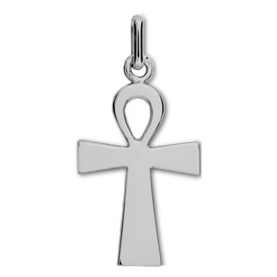 Smooth White Gold Ankh Cross, 15 x 22 mm - Lucas Lucor