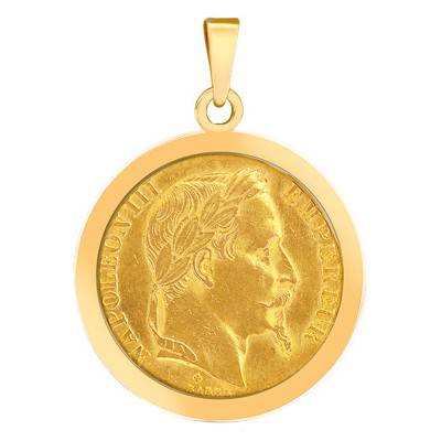 750/1000 Yellow Gold Napoleon III 10F Coin Pendant - Lucas Lucor