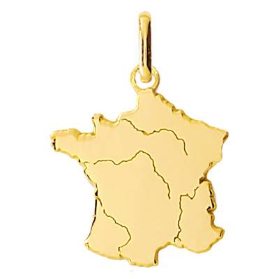 375/1000 Yellow Gold France Pendant, 17 x 24 mm - Lucas Lucor