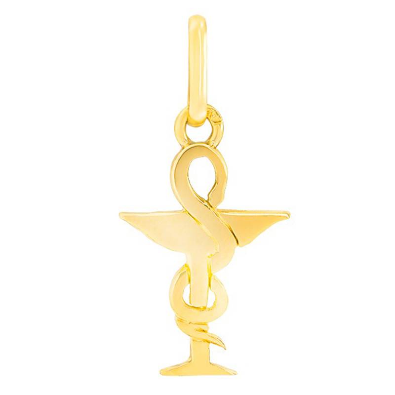 Yellow Gold 375 or 750 Caduceus Pendant - Lucas Lucor