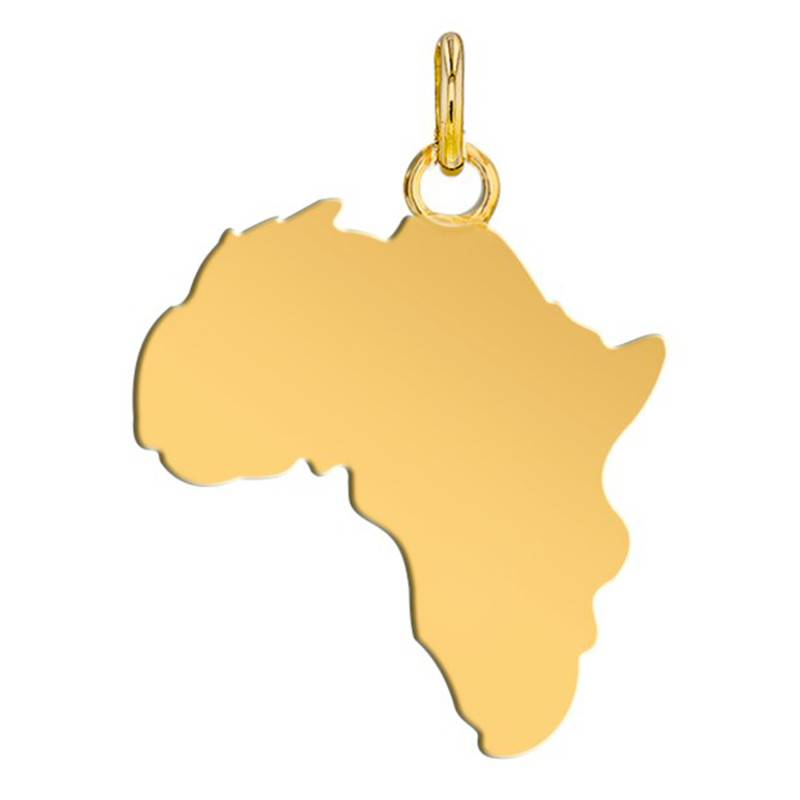750/1000 Yellow Gold Africa Pendant, 17 x 19 mm - Lucas Lucor
