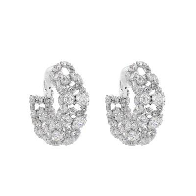 Créoles Constella Métal Rhodié & Cristaux Blancs, Diamètre 35 mm - 5693404 - Swarovski