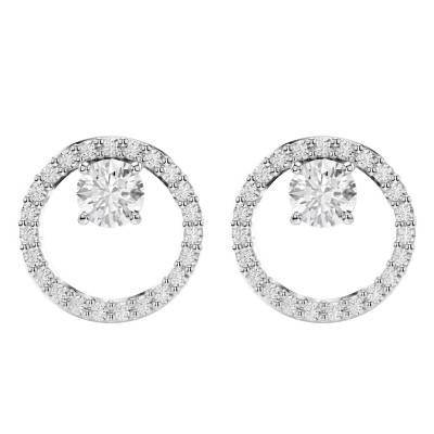 Constella Rhodium-Plated Metal & White Crystal Stud Earrings - 5692262 - Swarovski