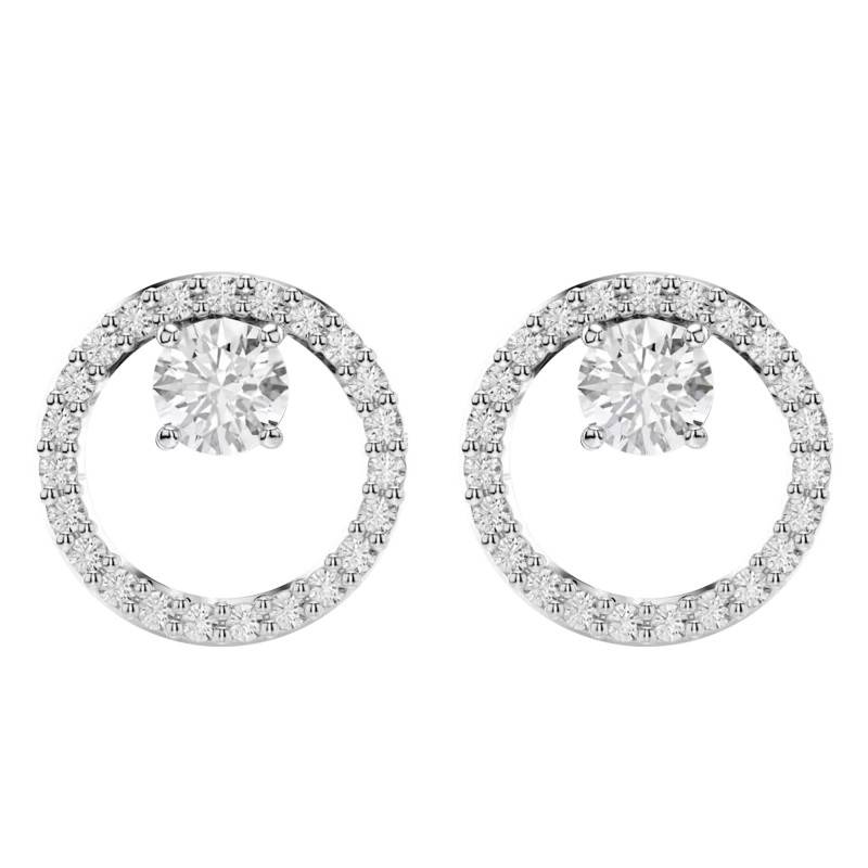 Constella Rhodium-Plated Metal & White Crystal Stud Earrings - 5692262 - Swarovski